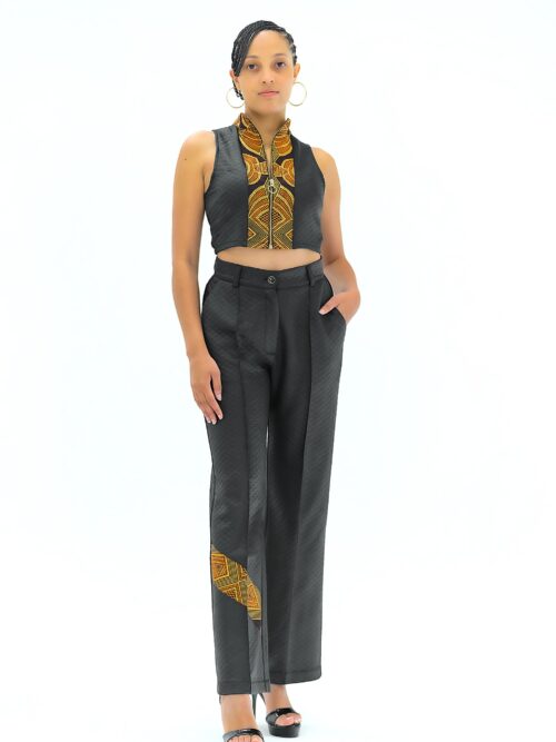 Ensemble Femme « Élégance Afrofusion » – Pantalon & Top Assorti