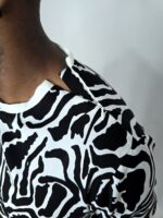 Chemise Imprimée « Contrast Flow » – Noir & Blanc