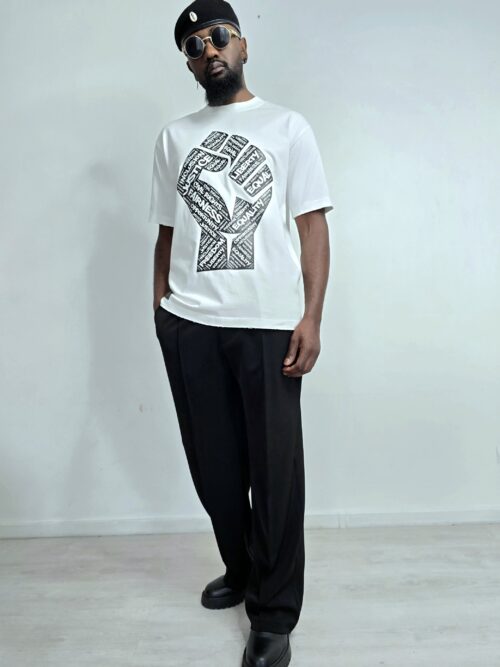 Tee-shirt « Raise Your Voice » – Blanc Vintage