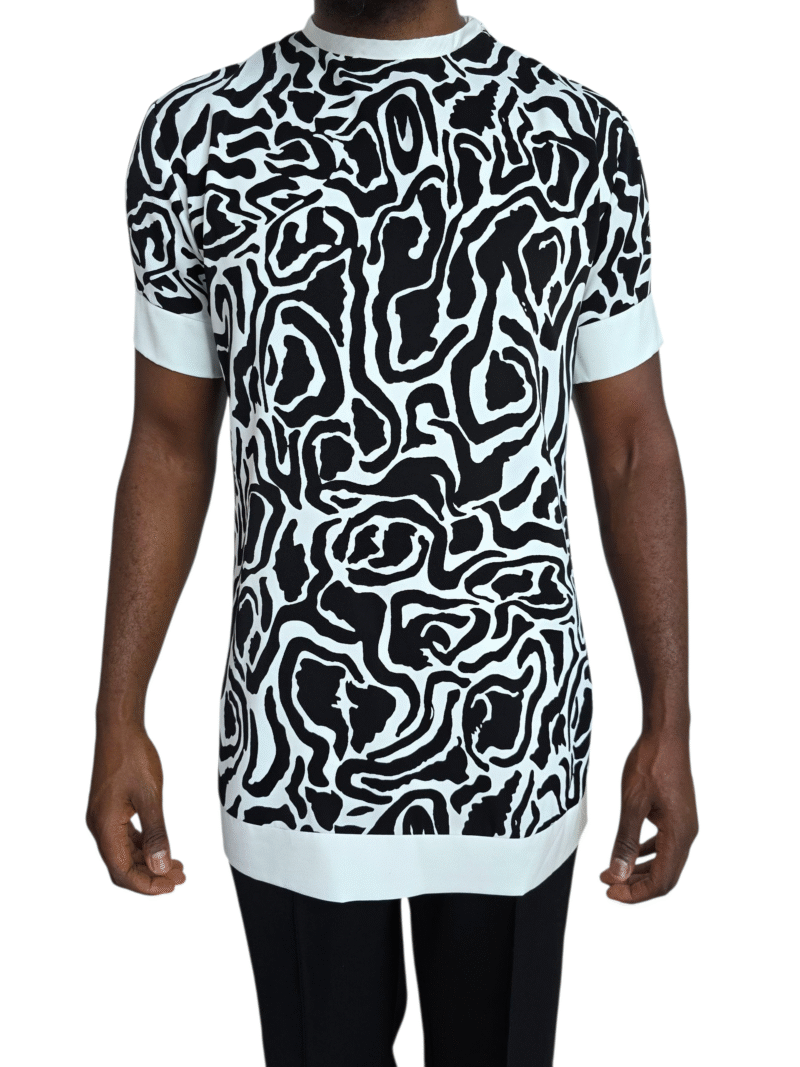 Chemise Imprimée « Contrast Flow » – Noir & Blanc
