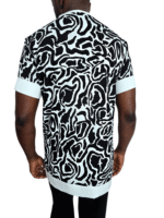 Chemise Imprimée « Contrast Flow » – Noir & Blanc