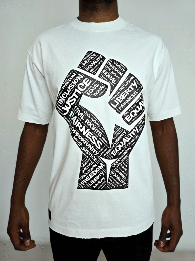 Tee-shirt « Raise Your Voice » – Blanc Vintage