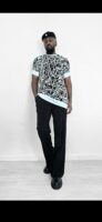 Chemise Imprimée « Contrast Flow » – Noir & Blanc