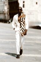 Veste signature en Lin et Raphia Kuba du Congo – Édition Limitée