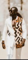 Veste signature en Lin et Raphia Kuba du Congo – Édition Limitée