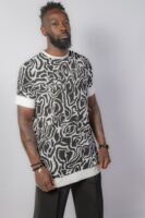 Chemise Imprimée « Contrast Flow » – Noir & Blanc