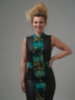 Robe Zuri — Simili-cuir & Wax Émeraude