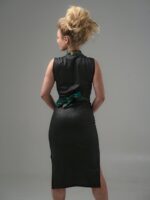 Robe Zuri — Simili-cuir & Wax Émeraude