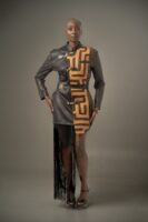 Veste-Robe Femme ·LOBIKO Simili-Cuir & Raphia · Pièce Unique