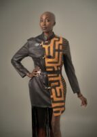 Veste-Robe Femme ·LOBIKO Simili-Cuir & Raphia · Pièce Unique