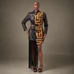 Veste-Robe Femme ·LOBIKO Simili-Cuir & Raphia · Pièce Unique