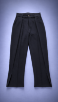 Pantalon pince plissée LIBOSO – Crêpe Fluide Noir Oversize Croisé | S.Keïdgi