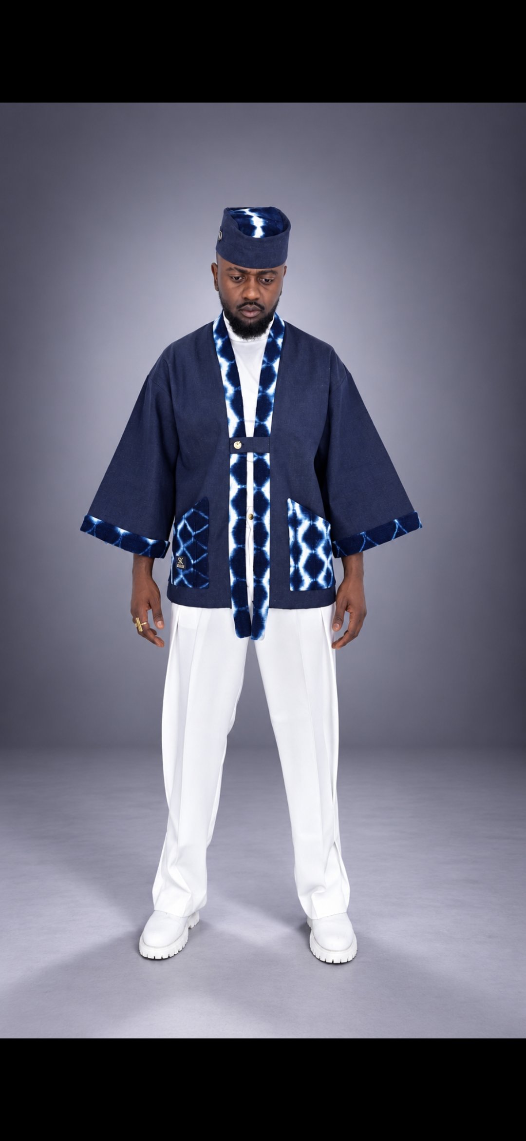 Kimono BULU – Veste Oversize Jean Brut & Bogolan Indigo Mali
Modèle unique
