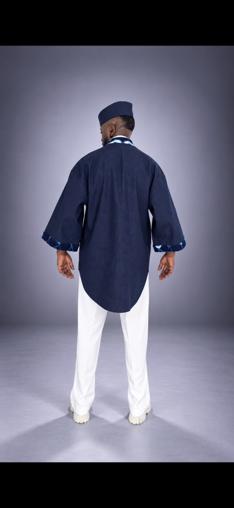 Kimono BULU – Veste Oversize Jean Brut & Bogolan Indigo Mali
Modèle unique