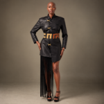 Ceinture Femme Raphia Kuba & Jersey Noir – À Nouer à la Taille