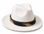 Chapeau Elingui Blanc Ivoire – Ceinture Raphia & Bouton Doré
